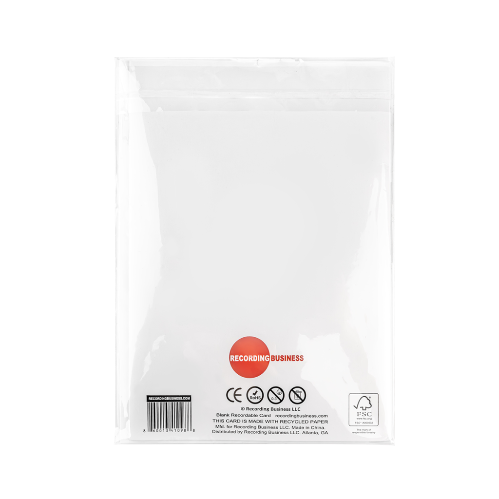 Back of Recording Business Blank Recordable Card